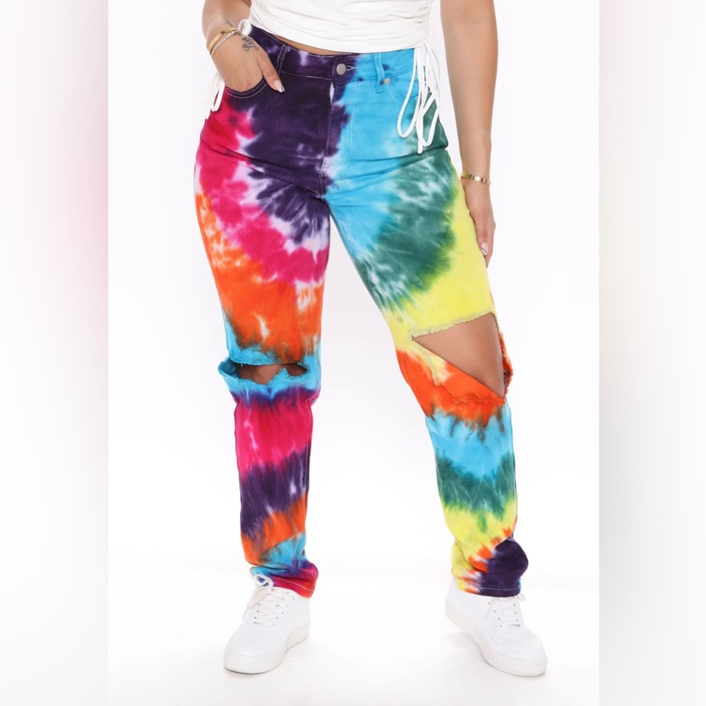 Rainbow Tie Dye Jeans